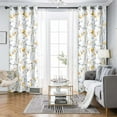 thumbnail image 2 of Alishomtll Yellow Floral Blackout Curtains for Living Room Bedroom Energy Efficient Thermal Insulated Grommet Window Drapes, 52"x 84",Set of 2, 2 of 8