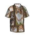 thumbnail image 2 of Sheltie Shetland Sheepdog Men'S 3d Print Casual Button Down Shirts, Novelty Hawaiian Short Sleeves L, 2 of 7