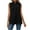 Black, variant on Womens Sleeveless Chiffon Tank Top Casual Ruffle Stand Collar Loose Summer Shirt Blouse (L, Blue)