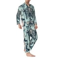 thumbnail image 2 of Bingfone Men's Pajama Set 2 Piece Loungewear PJs, Long Sleeve with Pajama Pants-Butterflies Skull Bows, 2 of 7