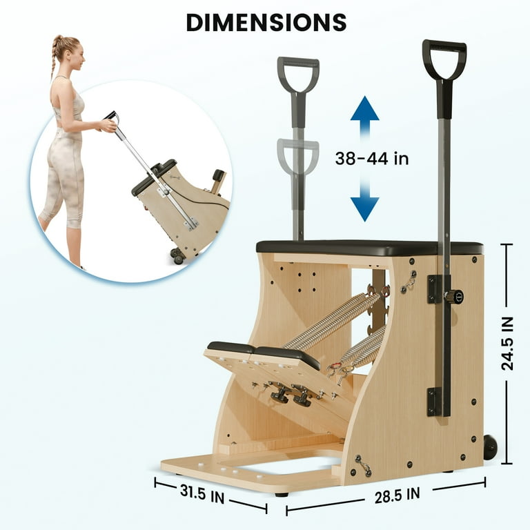 Mikolo Pilates Chair, Split-Pedal Stability Combo with
