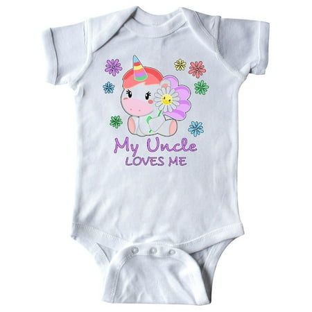 

Inktastic My Uncle Loves Me- cute unicorn Gift Baby Boy or Baby Girl Bodysuit