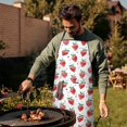 thumbnail image 4 of Strawberry Plants Fruit Watercolor Apron-Garden Aprons for Women with Pockets-Cotton Linen Waterproof Kitchen Cooking Gardening Aprons Adjustable for Kitchen,Cooking,BBQ and Salon 33x27 Inch, 4 of 7