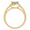 thumbnail image 4 of Halo Engagement Ring for Women - 2.38ct Blue Moissanite in 18K Yellow Gold Promise Ring, 4 of 6