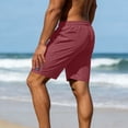 thumbnail image 4 of EOYWHK Denim Shorts with Pockets Elastic Waist Mens Casual Shorts Soft Lightweight Breathable for Casual Lounge Home Active Wear Wine, Size XXL, 4 of 7