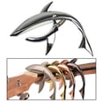 thumbnail image 3 of Forma de tiburón Guitarra Capo Cuerda Instrumento Abrazadera Cambio rápido Abrazadera Llave Acústica Clip para guitarra acústica Ukulele Diapasón bajo Plata Sunnimix cejilla para instrumentos, 3 of 5