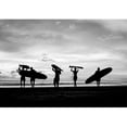 thumbnail image 2 of wall26 - Silhouette of Surfer People Carrying Their Surfboard on Sunset Beach, Black and White Color - Removable Wall Mural | Self-Adhesive Large Wallpaper - 100x144 inches, 2 of 5