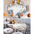 thumbnail image 6 of Round Fitted Tablecloths Autumn Pastoral Pumpkin Sunflower Waterproof Table Cover for Kitchen Dining Party Decor Fall Eucalyptus Leaves,45"-54", 6 of 6