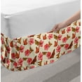 thumbnail image 2 of Flowers Insects Bed Skirt, Tropical Garden Hibiscus and Monarch Butterflies Pattern, Elastic Bedskirt Dust Ruffle Wrap Around for Bedding Decor, 4 Sizes, Eggshell Coral and Orange, by Ambesonne, 2 of 2