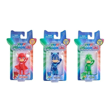 PJ Mask Owlette Figure Catboy Figure and Gekko Toy Action Figure - 3 Pack BUNDLE