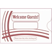 CASHIER DEPOT Keycard Envelope / Sleeve " Welcome Guests" Burgundy 2-3/8" x 3-1/2" 1000/Box