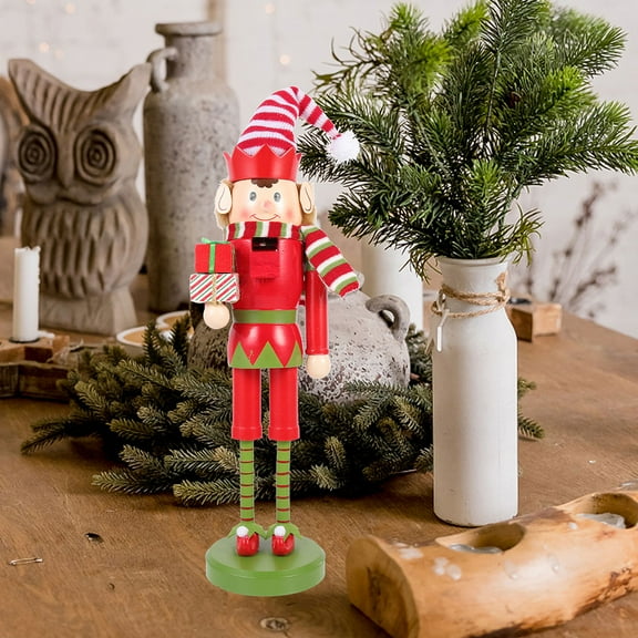 Clispeed Wooden Christmas Nutcracker Festive Ornament Classic Multi Color 1Set