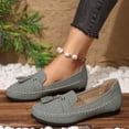 thumbnail image 4 of LTTVQM Womens Loafers Business Casual Flats Shoes Slip On Comfortable Lightweight Penny Loafers Work Office Driving Flats Dress Shoes Gray 41(US-8.5), 4 of 5