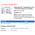 thumbnail image 2 of Head Gasket Set - Compatible with 1981 - 1982 Toyota Pickup 2.4L 4-Cylinder, 2 of 2