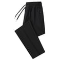 thumbnail image 3 of Men's Casual Pants Men's Fashionable Elastic Loose Pants Casual Ice Silk Elastic Straight Leg Jogging Sports Black 5XL, 3 of 5