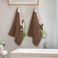 thumbnail image 4 of Brown Wooden Board Hand Towels 2 PCS, Easter Bunny Eggs Kitchen Towel Ultra Soft and Highly Absorbent,Decorative Fingertip Face Towel for Bathroom Hotel, 28.3"x14.4", 4 of 5