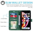 thumbnail image 3 of Allytech iPhone XR Case, iPhone XR Cover, RFID Blocking PU Leather Flip Cover Folding Stand Credit Cards Holder Wireless Charging Support Wallet Case for Apple iPhone XR 6.1", Green, 3 of 7