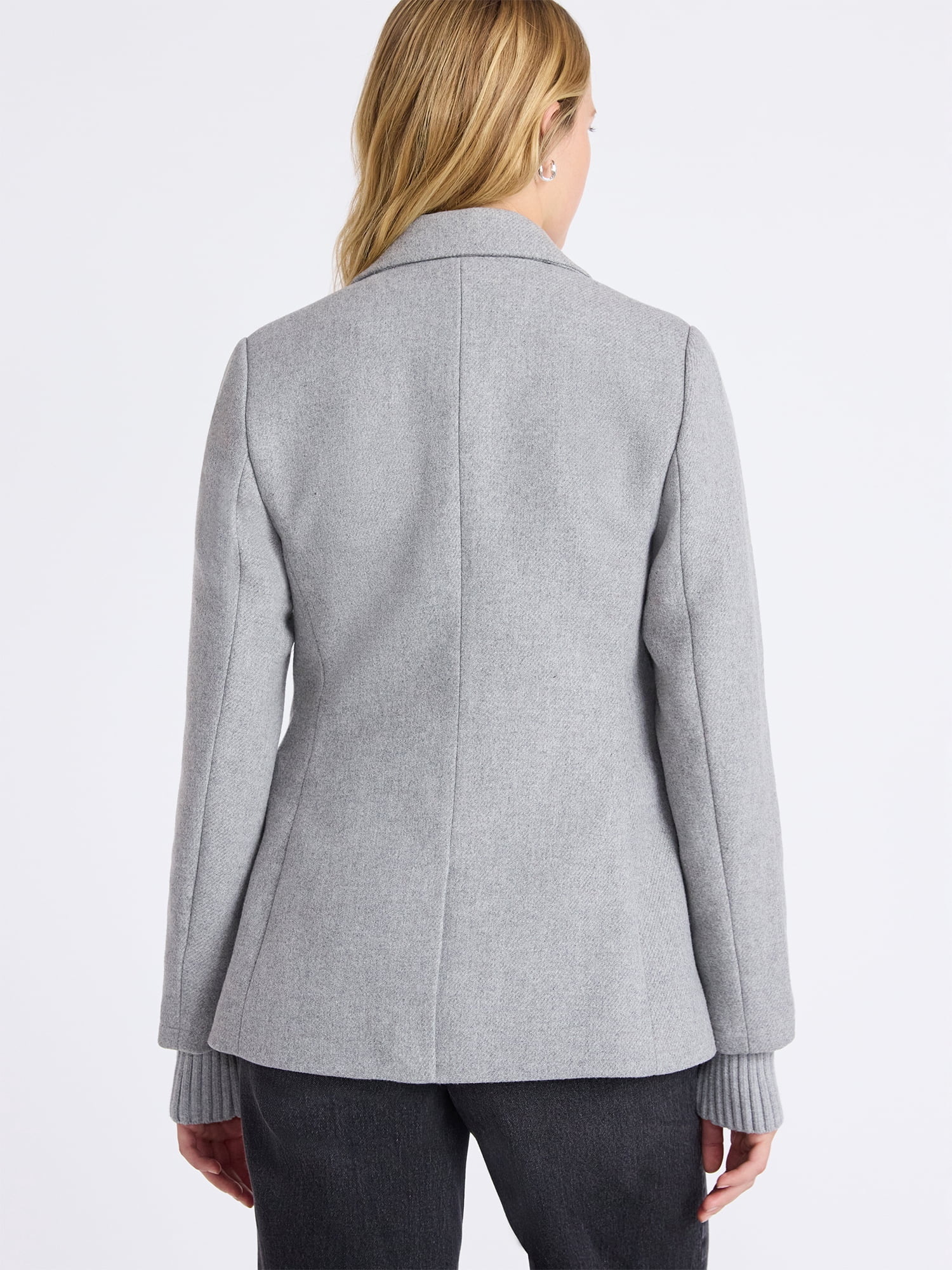 Free Assembly Women's and Women's Plus Single-Breasted Blazer with Ribbed Cuffs, Sizes XS-4X