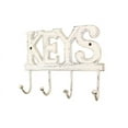 thumbnail image 2 of Handcrafted Nautical Decor Whitewashed Cast Iron Keys Hooks 8" - Decorative Wall Hooks - Cast Iron Home, 2 of 3