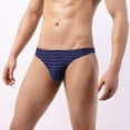 thumbnail image 4 of Herrnalise Men's Underwear Multipack Modal Men's Bikini Briefs Half Hip Low Waist Color Striped Panties, 4 of 8