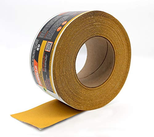 Fandeli sandpaper roll, 80 grit abrasive longboard, PSA aluminum oxide premium paper, 20 yards, 2-3/4 inch, self adhesive continuous sheet, 36550