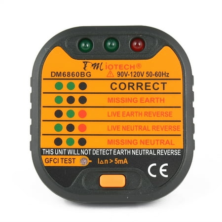 Dm6860bg Socket Outlet Tester Polarity Checker Gfci Test Us Dm6860bg Socket Outlet Tester
