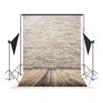 thumbnail image 1 of BSDHOME Polyester 5x7ft Photography Backdrops Gray Brick Walls Wood Floor Photo Studio Background for Wedding, 1 of 3