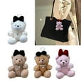 thumbnail image 3 of Aellinatey Plush Bowknot Bear Key Holder Keychain Accessory Cozy Stuffed Animal Bag Charm, 3 of 21