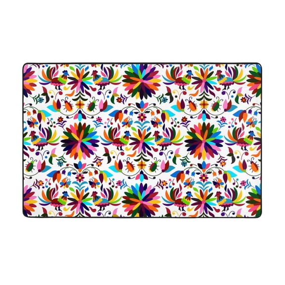 Area Rugs For Living Room Decor - Mexican Bright Style Anti Slip Throw Washable Rugs 3x5 For Bedroom, Soft Indoor Carpet For Bedroom Living Room 60x39In