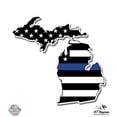 thumbnail image 1 of Michigan Thin Blue Line Flag Support Police - 12" Vinyl Sticker Waterproof Decal, 1 of 1