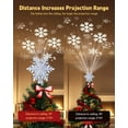 thumbnail image 2 of Christmas Tree Topper Lighted with Built-in Led Rotating Snowflake Projector Lights, 9.6” Hollowed Tree Topper with Silver Spangles Plug In for Indoor Home Xmas  Holiday Night Tree Decor, 2 of 16
