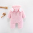 thumbnail image 3 of Hicidod Newborn Jumpsuit Pajamas Hooded Fleece Zipper Baby Romper Winter Warm Cute Snowsuit Outfits for Toddler Girls Boys, 3 of 7