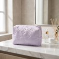 thumbnail image 4 of Makeup Organizer Bag | Lightweight Cosmetic Bag | Bow Embossed Pouch | Travel Toiletries Storage | Gift for Her, 8X6X3.5 in, 4 of 6
