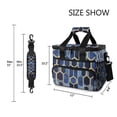 thumbnail image 3 of FORMRS Insulated Cooler Bag 24 Cans Capacity Soft Leakproof Lunch Box with Side Pockets, Blue Hexagon Pattern, 3 of 7