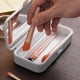 thumbnail image 4 of Caja portátil para brocha de maquillaje de espejo | Organizador multifuncional de cosméticos con espejo | Caja portátil de plástico de gran capacidad, gris blanco | 13,9x6,1 cm, soporte para brochas, 4 of 6