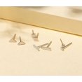 thumbnail image 3 of Sterling Silver Stud Earrings for Women Men- 4 Pairs of Hypoallergenic Simple Geometric Small Stud Earring Set Tiny Circle Triangle Square Bar Stud Ea, 3 of 4