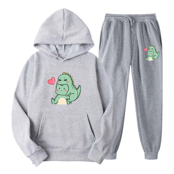 Puntoco Jersey casual unisex con capucha traje deportivo estampado pantalones de manga larga chándal de dos piezas liquidación Puntoco Puntoco-737