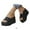 Black, variant on Slippers for Women,Platform Slippers Casual Comfortable Soft Fabric Slide Sandals With Thick Sole For Beach Walking Indoor Outdoor,Womens Slippers,Beige,8.5