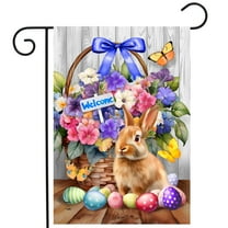 Briarwood Lane Welcome Bunny and Basket Garden Flag
