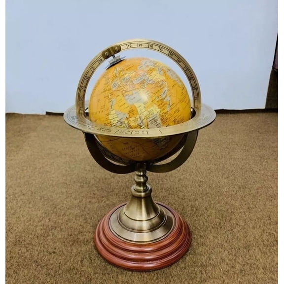 10" Nautical Brass Armillary Astrolabe Sphere Celestial Tabletop Armillary Antique Vintage World Globe Armillary