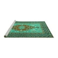 thumbnail image 2 of Ahgly Company Machine Washable Indoor Rectangle Persian Turquoise Blue Traditional Area Rugs, 5' x 7', 2 of 4