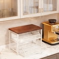 thumbnail image 6 of Coffee Station Organizer Counter Shelf Storage Rack Wooden Iron Material for Kitchen Coffee Bar Pantry, 6 of 9