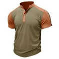 Deals Qiggri Men's Top Shirt Slim Fitting Short Sleeved V-neck Button Casual Sports Bottom Shirt ...