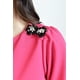 thumbnail image 4 of Blusa con detalle de flor en hombro Roman Fashion /Juvenil, 5106 (Fiusha) fucsia M, 4 of 5