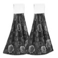 thumbnail image 2 of WOBOGO Black Rose Hand Towel Set of 2 Absorbent for Kitchen and Bathroom With Velcro Hanging Loop 18.2×14in, 2 of 7