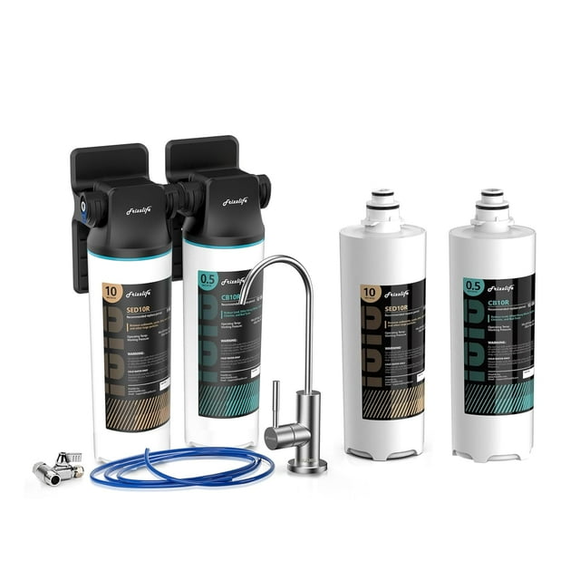 DW10F Filtre à Eau sous Évier, avec Filtre de Remplacement SED10R-HF et CB10R-HF Inclus