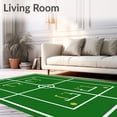 thumbnail image 2 of ODIKA 6'x9' Machine Washable Non-Slip Area Rug, Stadium Turf Graphic with Sideline Detailing and Competition Markers High Traffic Rug, Green, 668663, 2 of 7