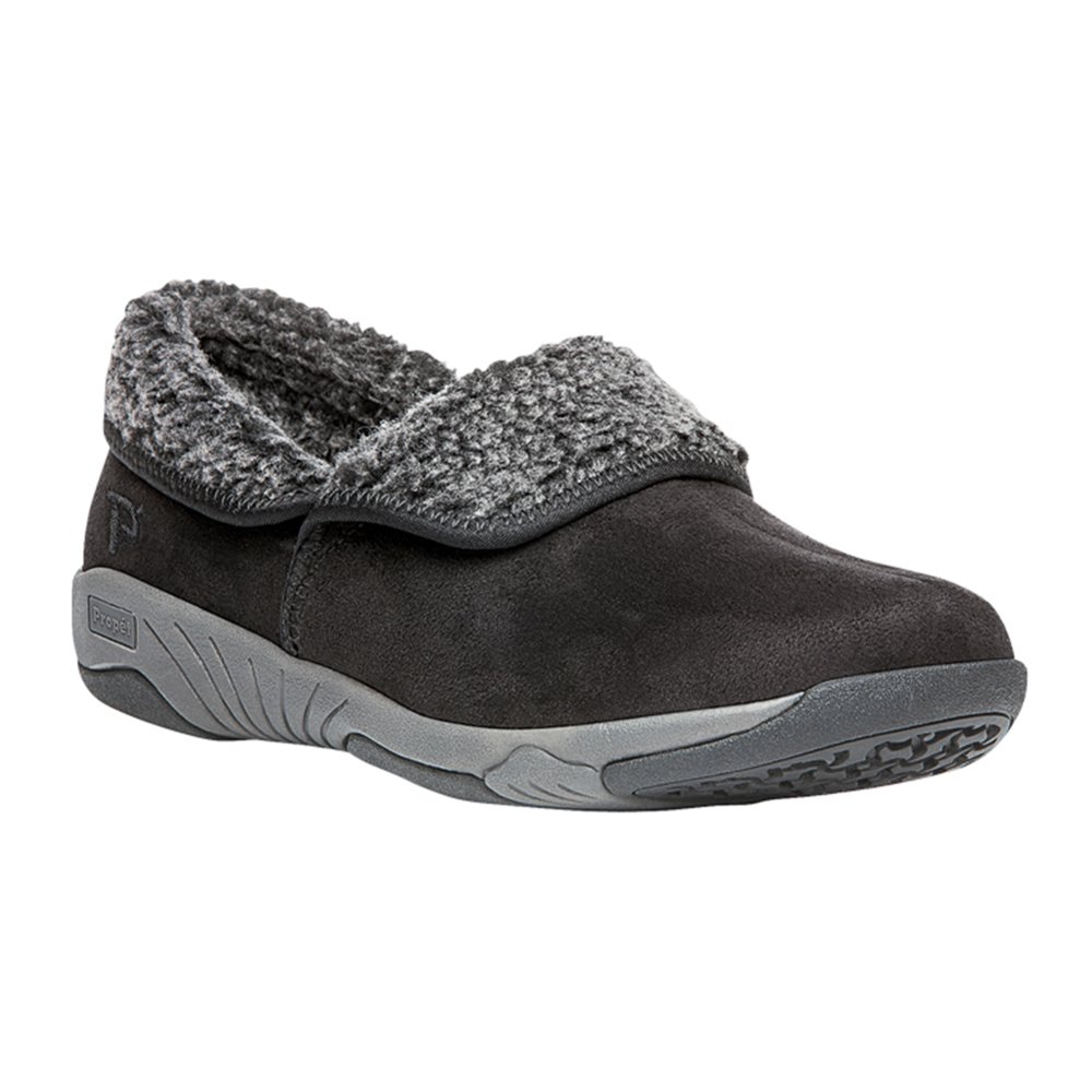 Propet Propet Women's Rosa Casual Slippers Black Velour 6.5 M