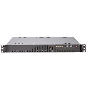 Black Rackmount Kit Supermicro SuperChassis SC512L-200B Rackmount Enclosure - 1U - Rack-mountable - 2 Bays - 200W - Black ()