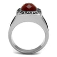 thumbnail image 3 of Luxe Jewelry Designs Stainless Steel Men's Ring with Semi Precious Siam Agate - Size 10, 3 of 4